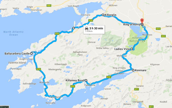 mappa ring of kerry